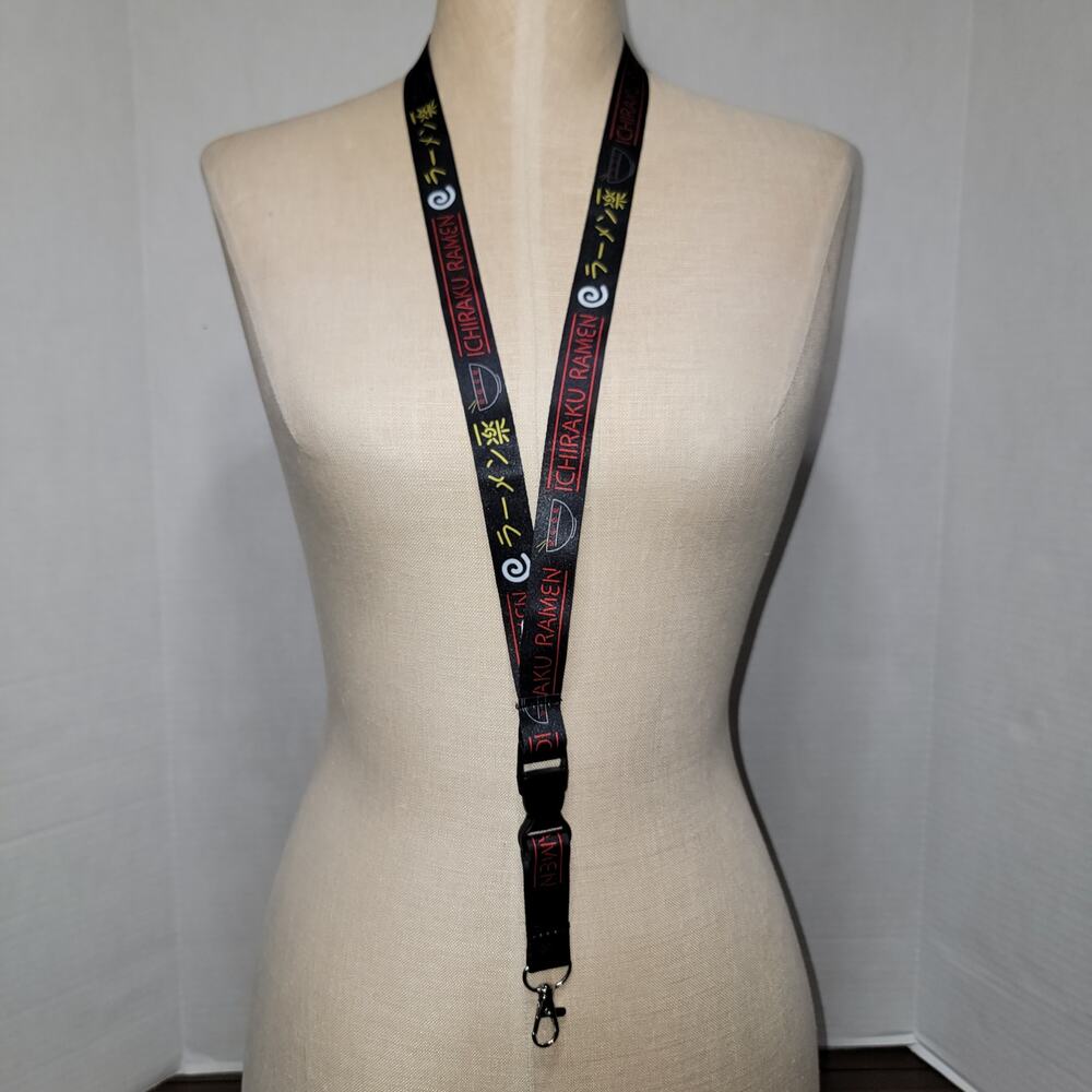 Chiraku Ramen / Ramen Raku Black Lanyard w/ Detachable Clip
